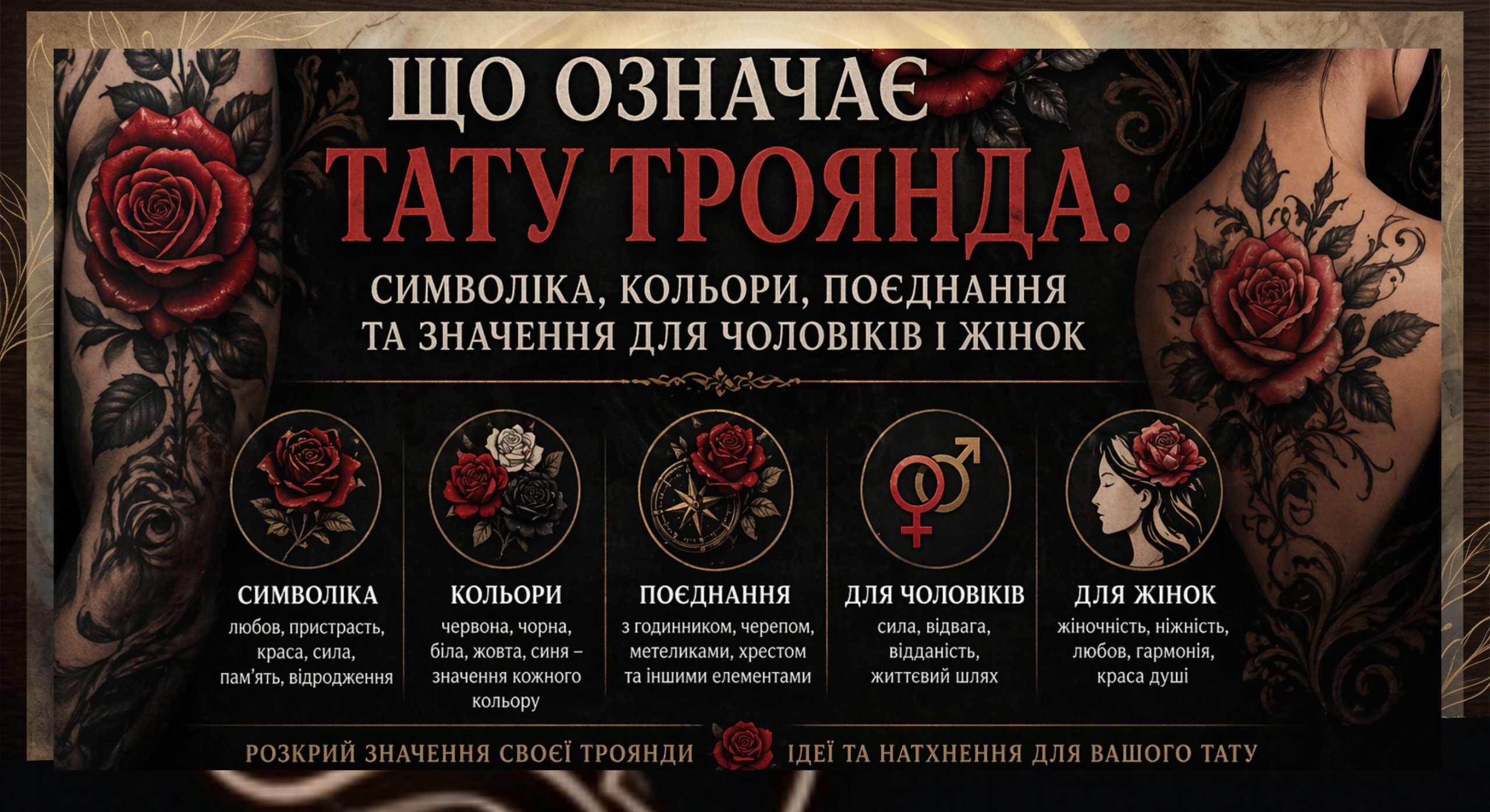 Read more about the article Rose Tattoo Meaning: Colors, Symbolism and Ideas
